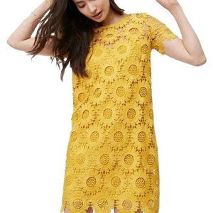 LOFT Yellow/Gold Sunflower Lace Sundress